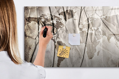 Magnetická popisovateľná tabuľa Mapa sveta s fotografiami a príslušenstvom