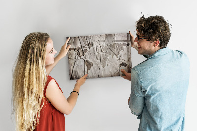 Magnetická popisovateľná tabuľa Mapa sveta s fotografiami a príslušenstvom