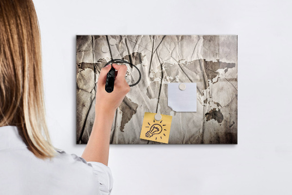 Magnetická popisovateľná tabuľa Mapa sveta s fotografiami a príslušenstvom