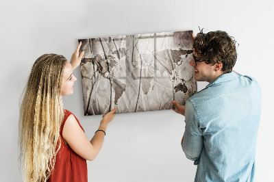 Magnetická popisovateľná tabuľa Mapa sveta s fotografiami a príslušenstvom