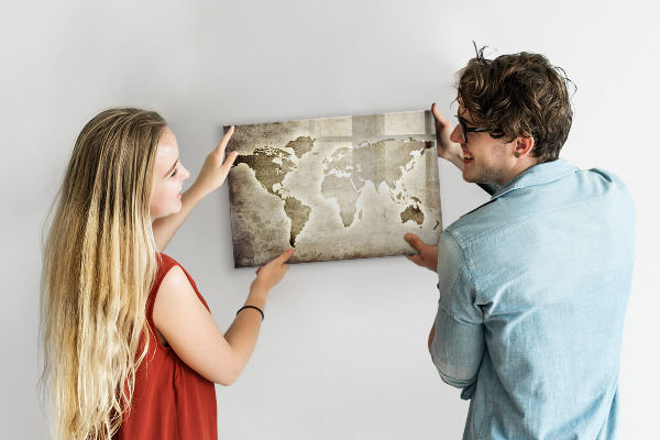 Kresliaca magnetická tabuľa Mapa spomienok s osobnými fotografiami