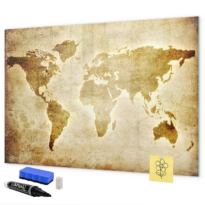 Magnetická popisovateľná tabuľa Mapa sveta s osobnými spomienkami