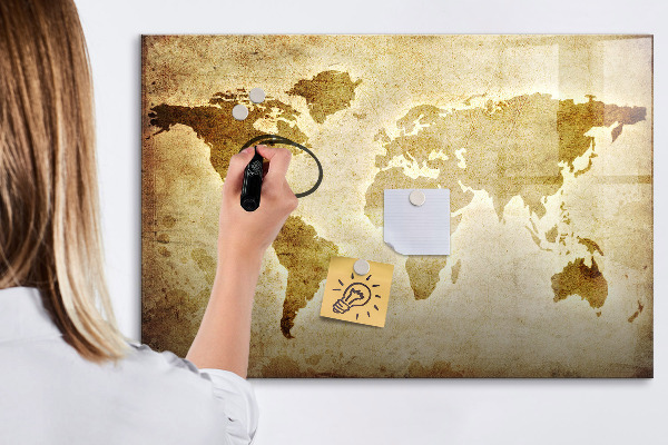 Magnetická popisovateľná tabuľa Mapa sveta s osobnými spomienkami