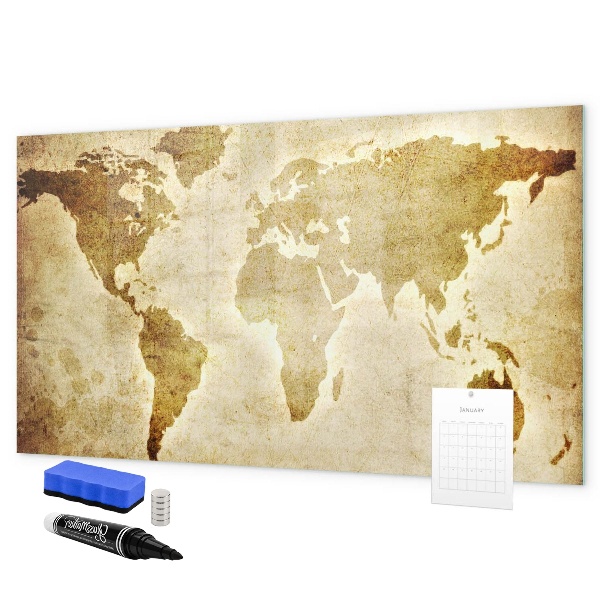 Magnetická popisovateľná tabuľa Mapa sveta s osobnými spomienkami