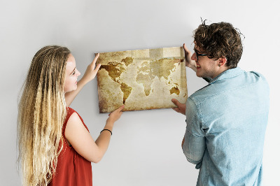 Magnetická popisovateľná tabuľa Mapa sveta s osobnými spomienkami