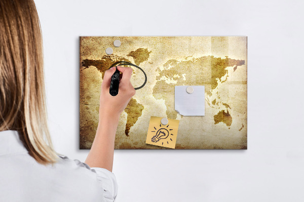 Magnetická popisovateľná tabuľa Mapa sveta s osobnými spomienkami