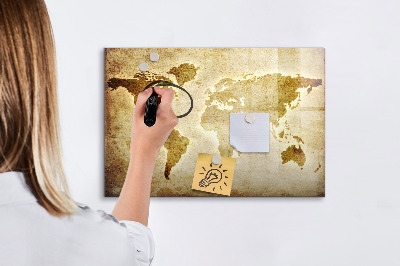 Magnetická popisovateľná tabuľa Mapa sveta s osobnými spomienkami