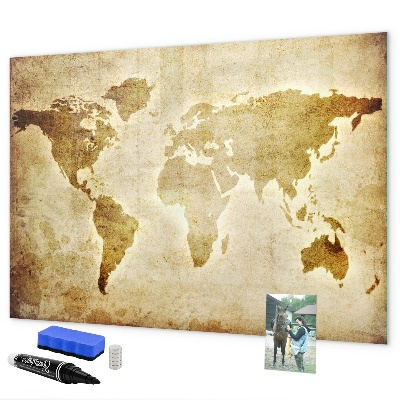 Magnetická popisovateľná tabuľa Mapa sveta s osobnými spomienkami