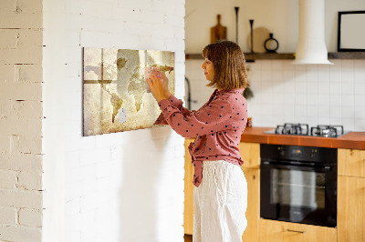 Magnetická popisovateľná tabuľa Mapa sveta s osobnými spomienkami