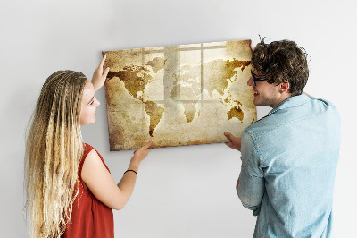 Magnetická popisovateľná tabuľa Mapa sveta s osobnými spomienkami