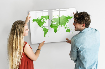 Kresliaca magnetická tabuľa Zelená mapa s miestami na fotenie