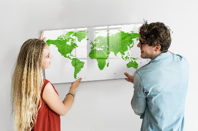 Kresliaca magnetická tabuľa Zelená mapa s miestami na fotenie