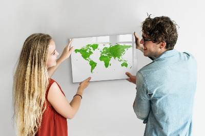 Kresliaca magnetická tabuľa Zelená mapa s miestami na fotenie