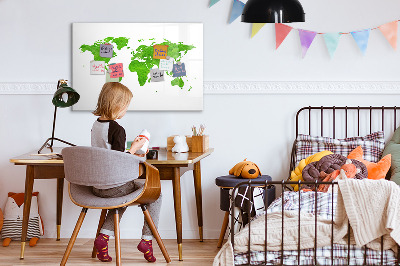 Kresliaca magnetická tabuľa Zelená mapa s miestami na fotenie