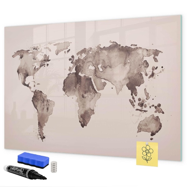 Magnetická popisovateľná tabuľa Mapa sveta s osobnými spomienkami