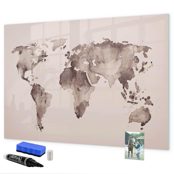 Magnetická popisovateľná tabuľa Mapa sveta s osobnými spomienkami