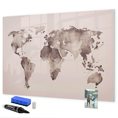 Magnetická popisovateľná tabuľa Mapa sveta s osobnými spomienkami