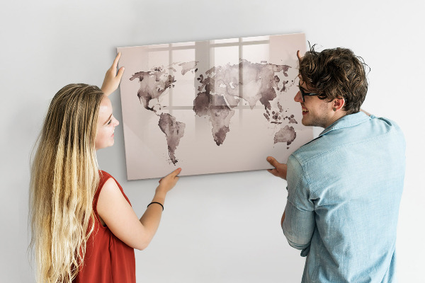 Magnetická popisovateľná tabuľa Mapa sveta s osobnými spomienkami