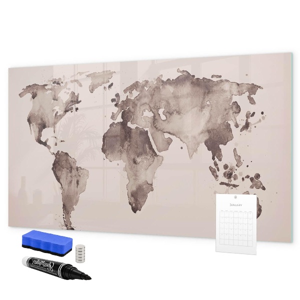 Magnetická popisovateľná tabuľa Mapa sveta s osobnými spomienkami