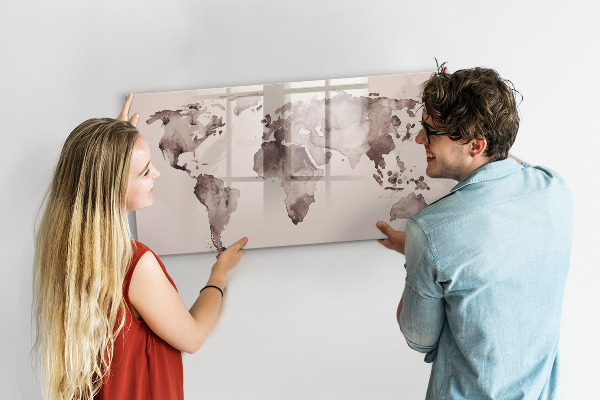 Magnetická popisovateľná tabuľa Mapa sveta s osobnými spomienkami
