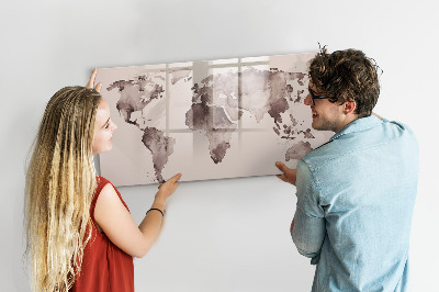 Magnetická popisovateľná tabuľa Mapa sveta s osobnými spomienkami