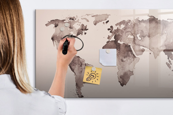 Magnetická popisovateľná tabuľa Mapa sveta s osobnými spomienkami