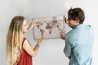 Magnetická popisovateľná tabuľa Mapa sveta s osobnými spomienkami