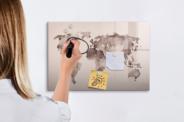 Magnetická popisovateľná tabuľa Mapa sveta s osobnými spomienkami