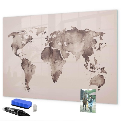 Magnetická popisovateľná tabuľa Mapa sveta s osobnými spomienkami