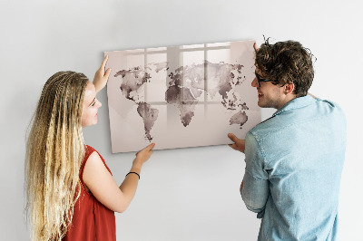 Magnetická popisovateľná tabuľa Mapa sveta s osobnými spomienkami