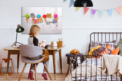 Magnetická popisovateľná tabuľa Farebné spomienky na šnúre fotografií