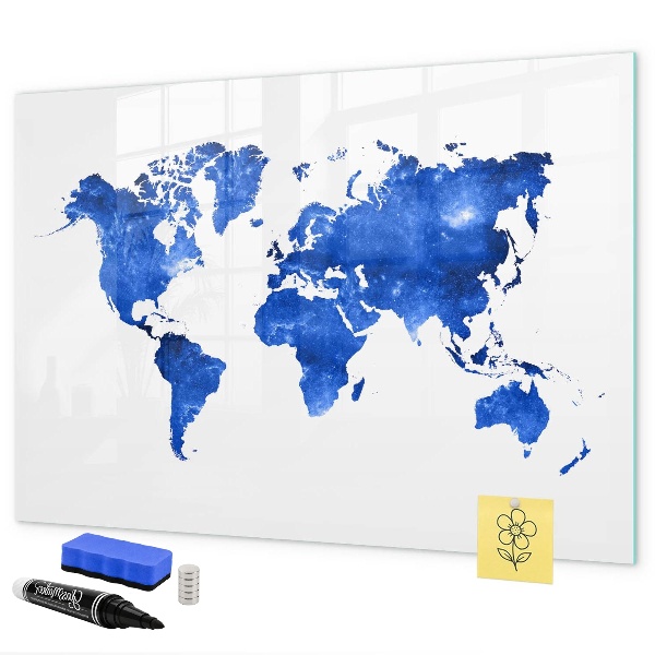 Magnetická popisovateľná tabuľa Mapa sveta s miestami fotenia