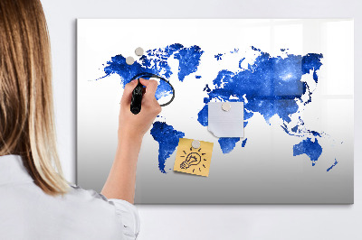 Magnetická popisovateľná tabuľa Mapa sveta s miestami fotenia