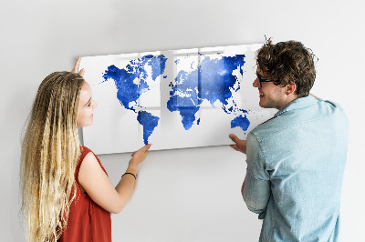 Magnetická popisovateľná tabuľa Mapa sveta s miestami fotenia