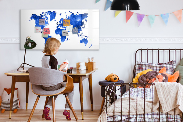 Magnetická popisovateľná tabuľa Mapa sveta s miestami fotenia