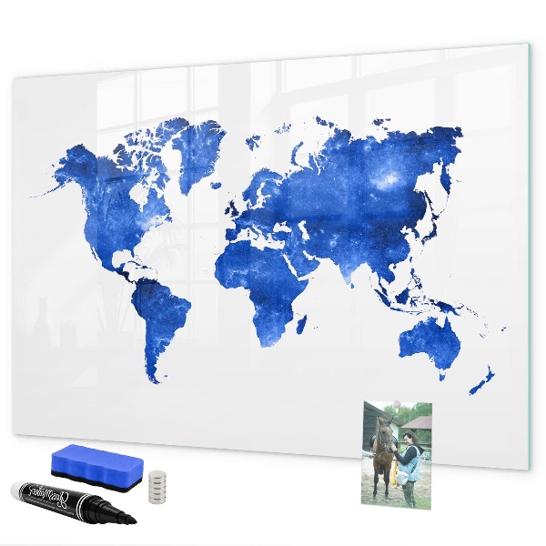 Magnetická popisovateľná tabuľa Mapa sveta s miestami fotenia