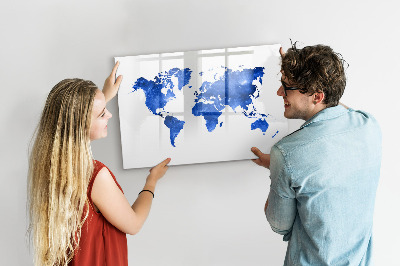 Magnetická popisovateľná tabuľa Mapa sveta s miestami fotenia