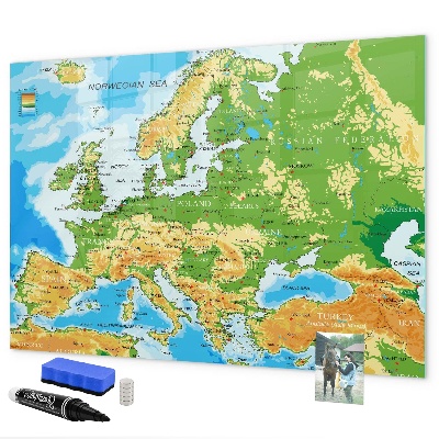 Kresliaca magnetická tabuľa Mapa Európy pre osobné spomienky
