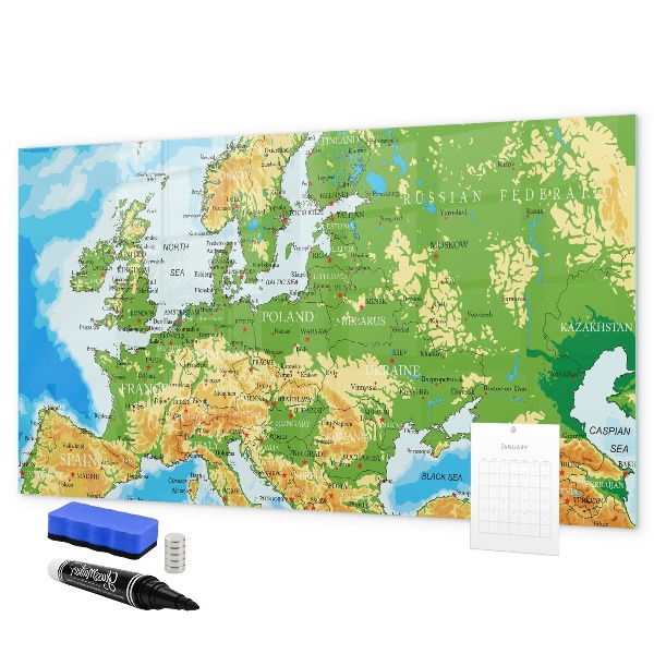 Kresliaca magnetická tabuľa Mapa Európy pre osobné spomienky