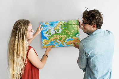 Kresliaca magnetická tabuľa Mapa Európy pre osobné spomienky