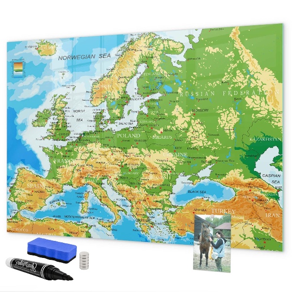 Kresliaca magnetická tabuľa Mapa Európy pre osobné spomienky