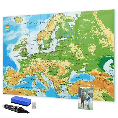 Kresliaca magnetická tabuľa Mapa Európy pre osobné spomienky
