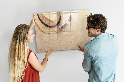 Magnetická popisovateľná tabuľa Letné spomienky na korkovej tabuli