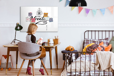 Kresliaca magnetická tabuľa Moderná tabuľa na fotografie a poznámky