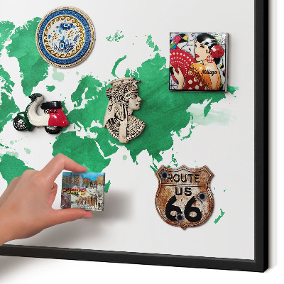 Tabula na magnetky na stenu čierna rama Zelená mapa
