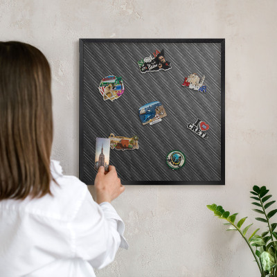 Magnetická dekoračná tabuľa na stenu v čiernej rame Geometrická textúra