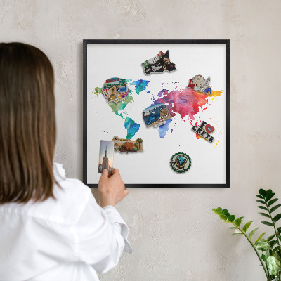 Tabula na magnetky na stenu čierna rama Farebná mapa