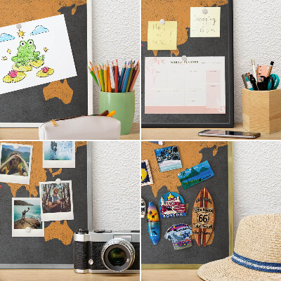 Tabula na magnetky na stenu čierna rama Farebná mapa