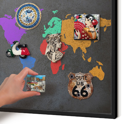 Tabula na magnetky na stenu čierna rama Farebná mapa