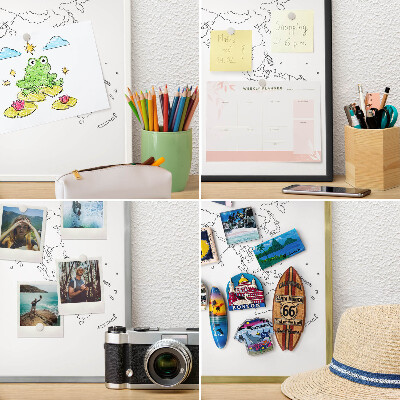 Tabula na magnetky na stenu čierna rama Vrstevnicová mapa